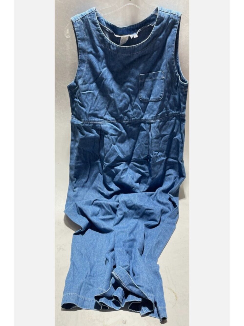 Carol Anderson California Blue Denim Dress Sleeveless Size 8 Vintage